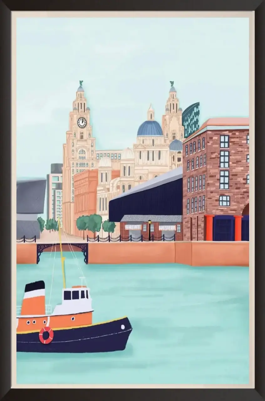 Artwork of Portsmouth within a picture frame