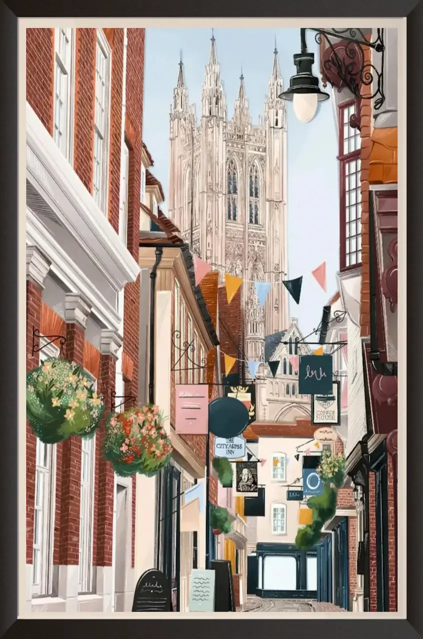 Artwork of the city of York in a picture frame
