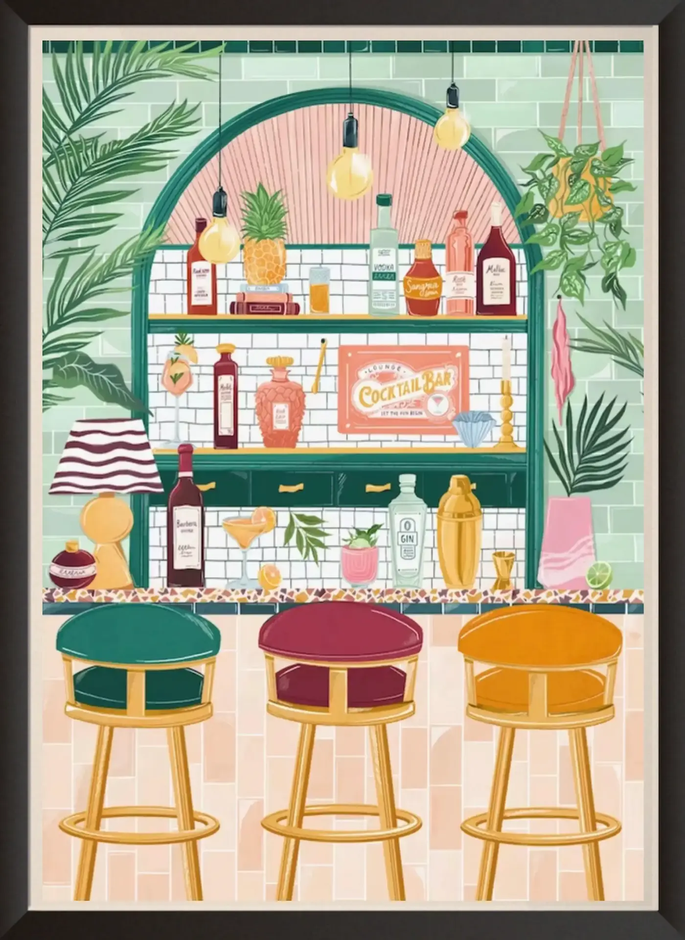 Artwork of the Ruby's pop up bar