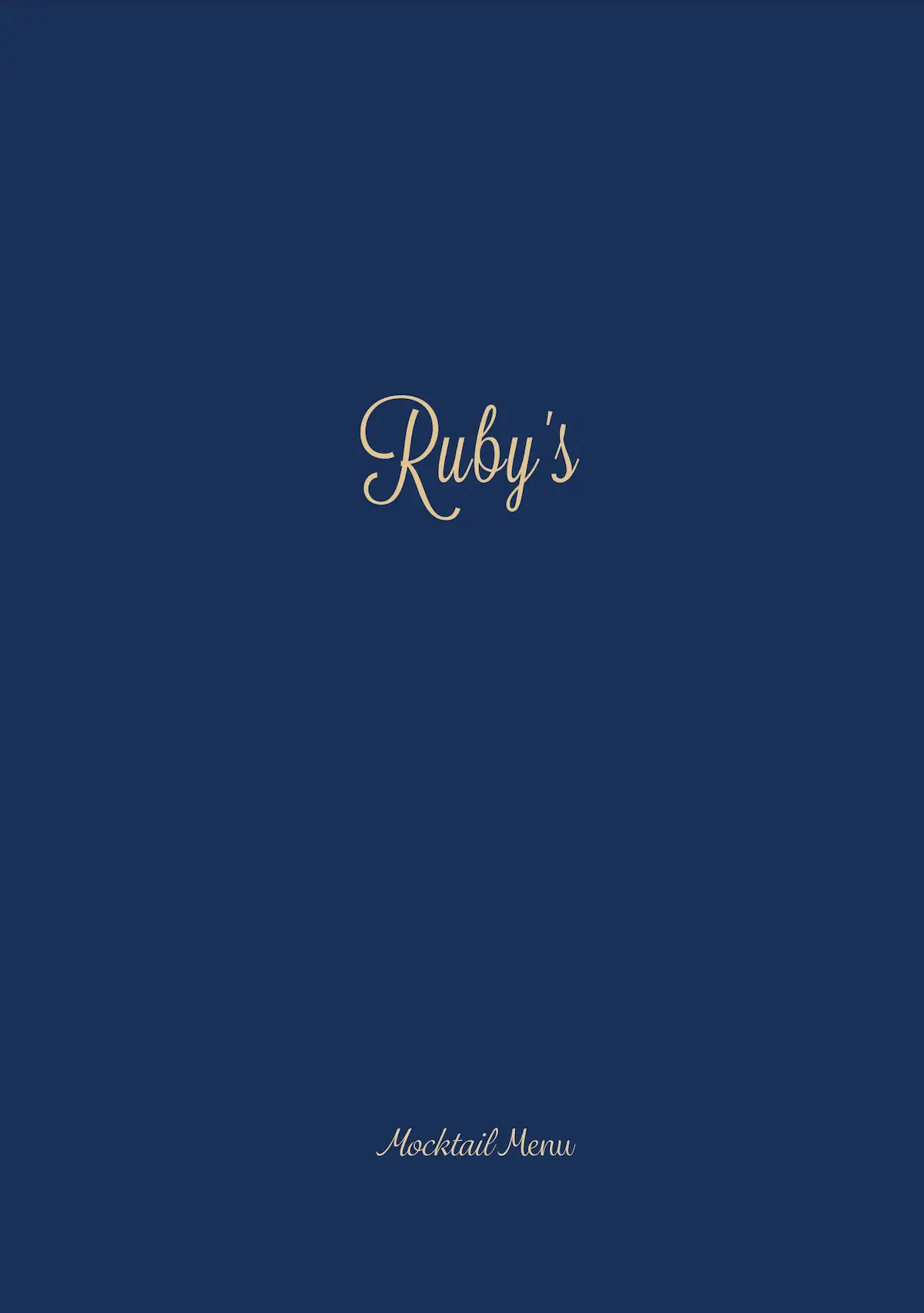 Cover of the Ruby's mocktail menu